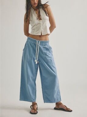 We The Free By Free People: “ Easy Peasy Pull-On Pants”In All Aboard Blue..NWOT